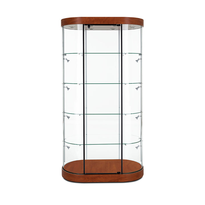 Stretched Round Display Case TW385 38"W, Wheels, LED Lights