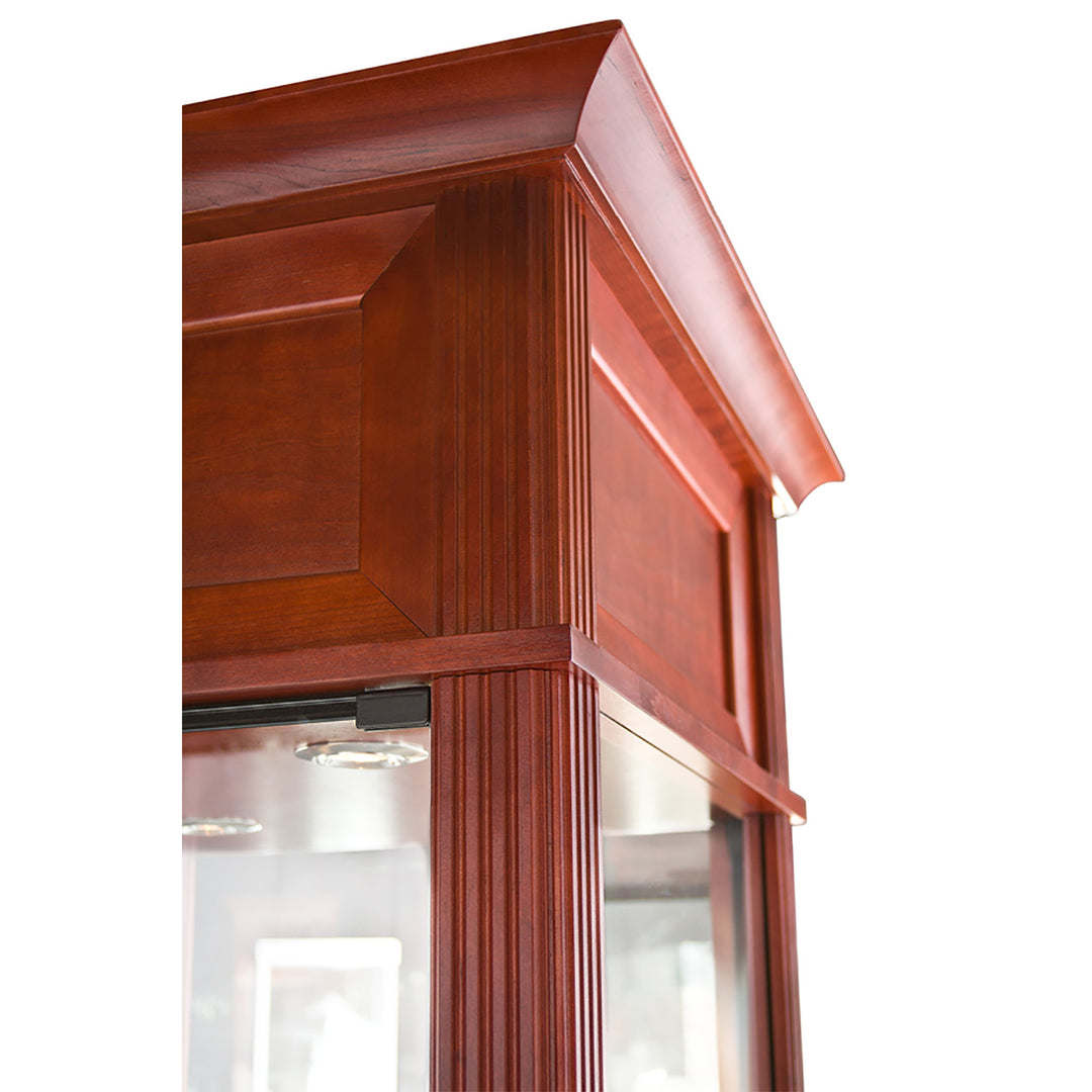 Wooden Tower Display Case TW390 82"H x 25.5"W, Wheels, LED Lights