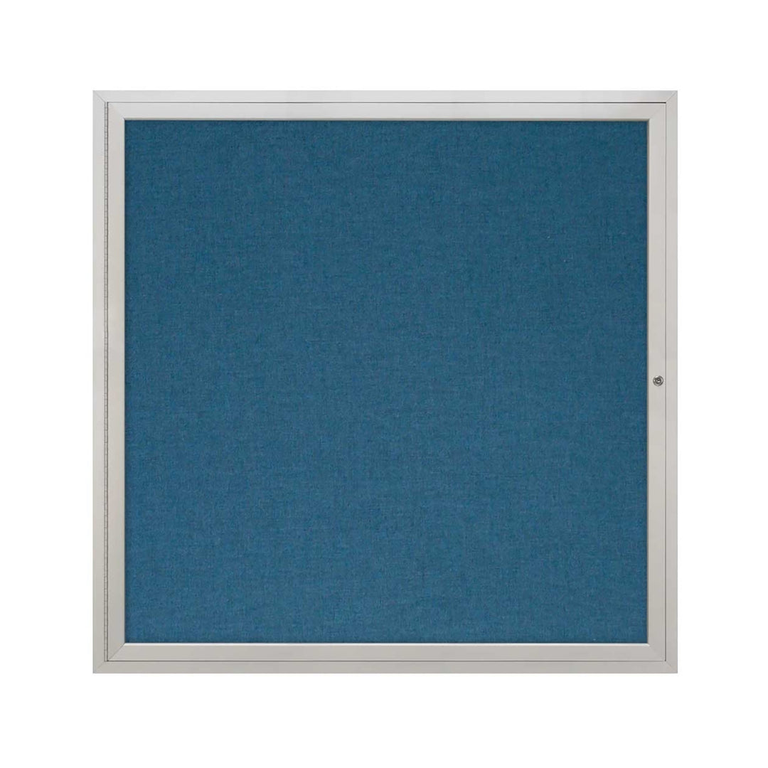1 Door Enclosed Bulletin Board with Fabric Back - Aluminum Frame