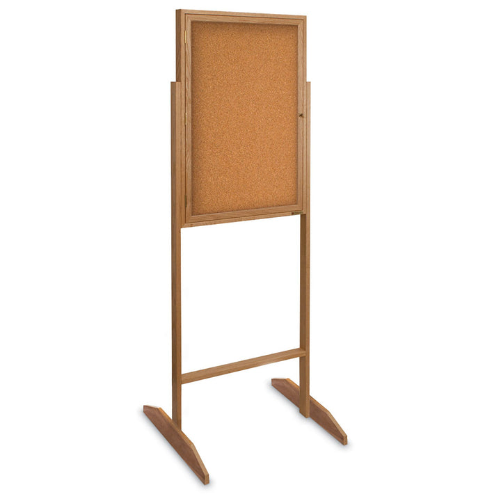 Double Pedestal Enclosed Corkboard