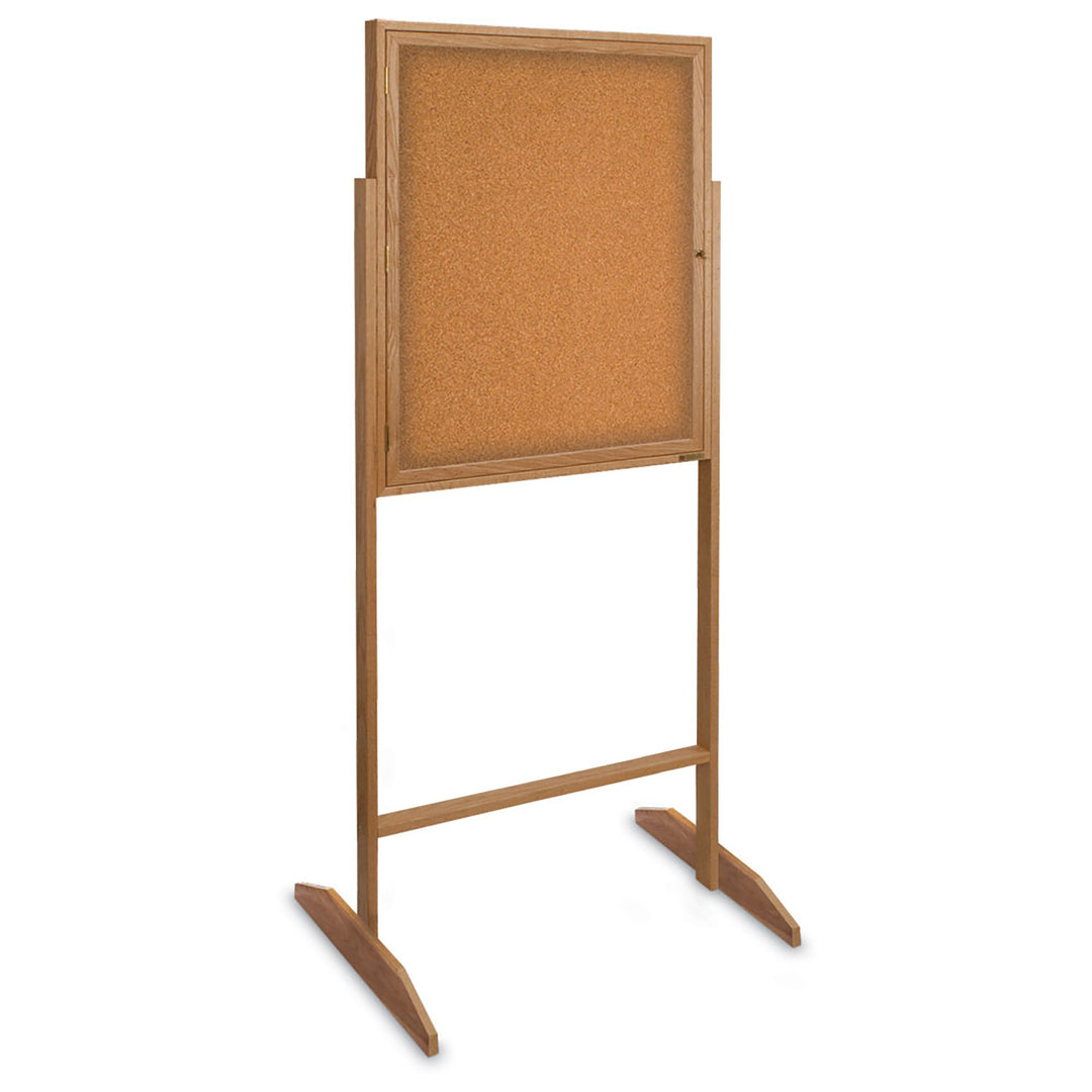 Double Pedestal Enclosed Corkboard