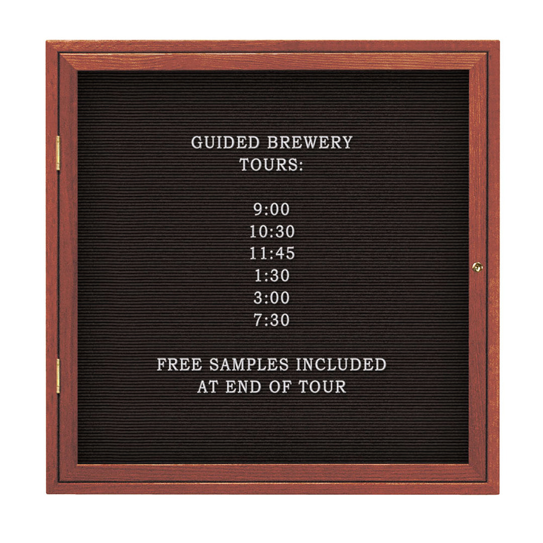 Single Door Wood Indoor Enclosed Letterboard