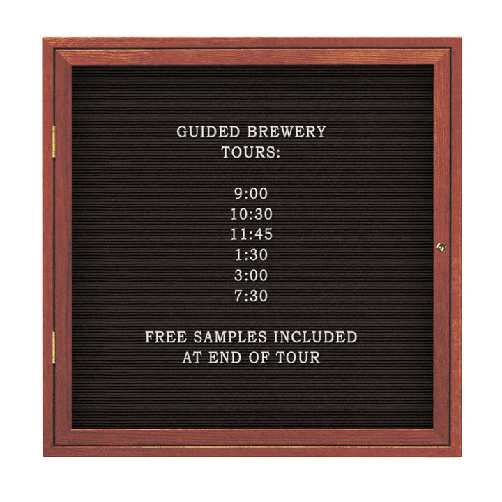 Single Door Wood Indoor Enclosed Letterboard