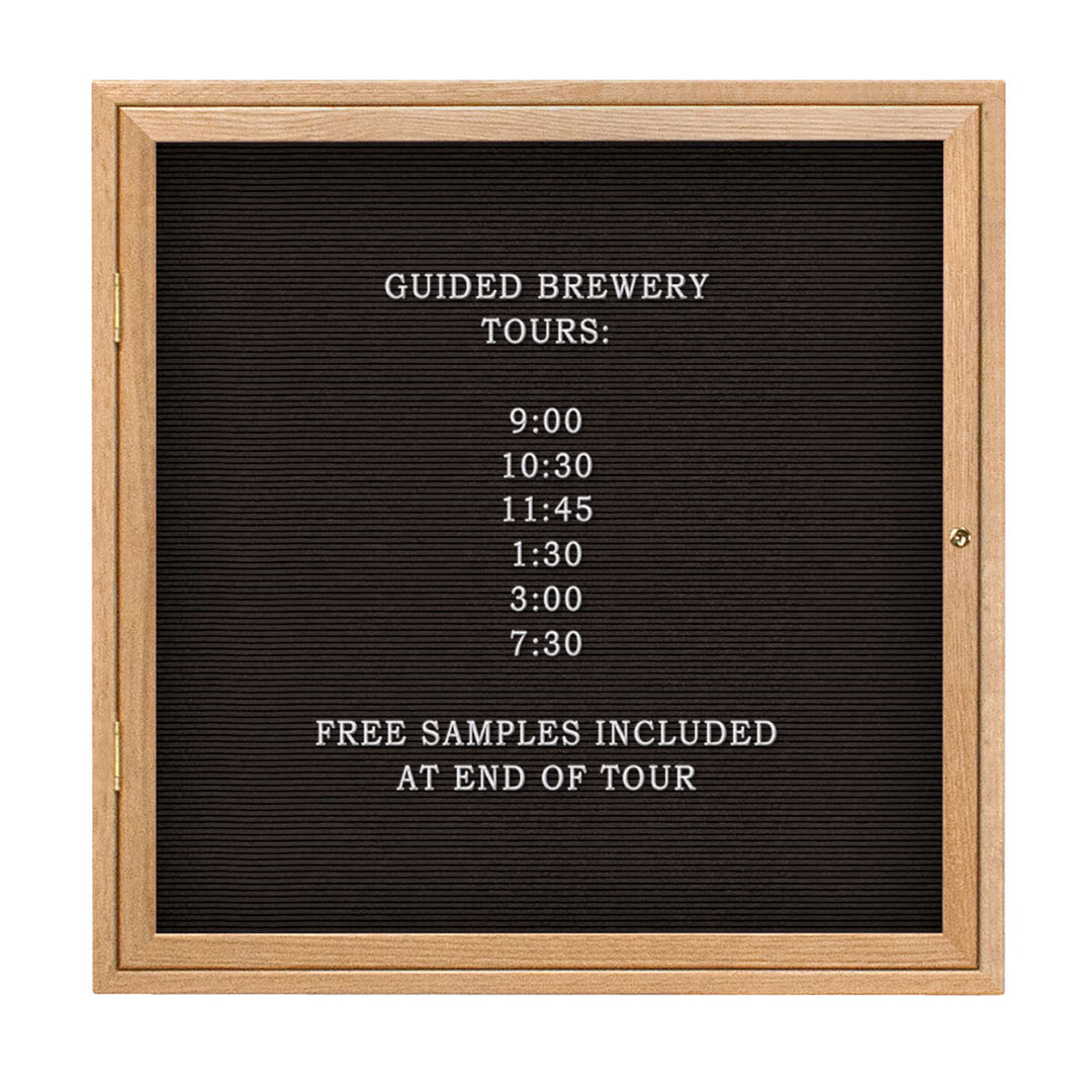 Single Door Wood Indoor Enclosed Letterboard