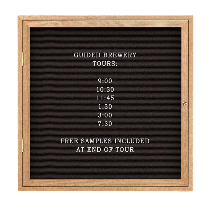 Single Door Wood Indoor Enclosed Letterboard