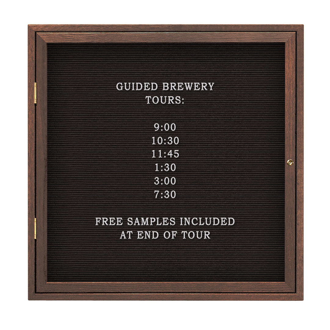 Single Door Wood Indoor Enclosed Letterboard