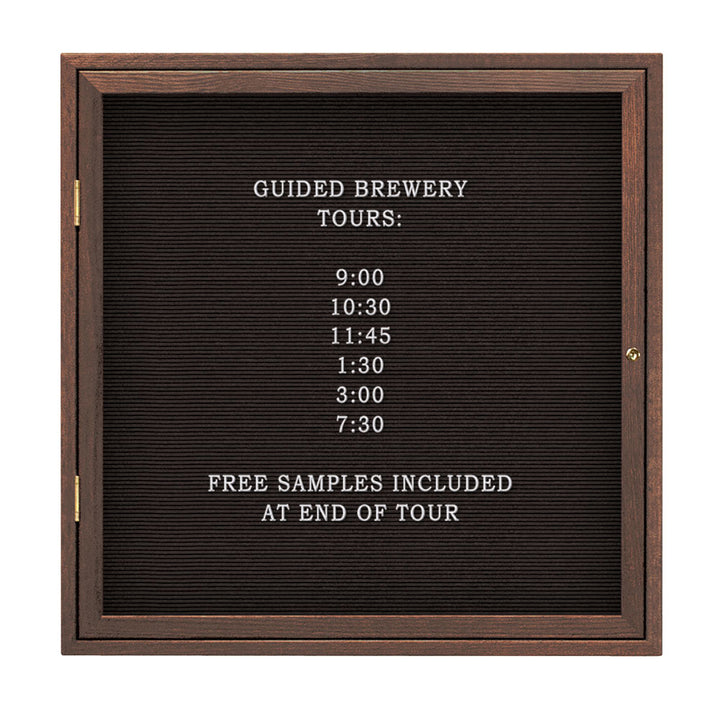 Single Door Wood Indoor Enclosed Letterboard