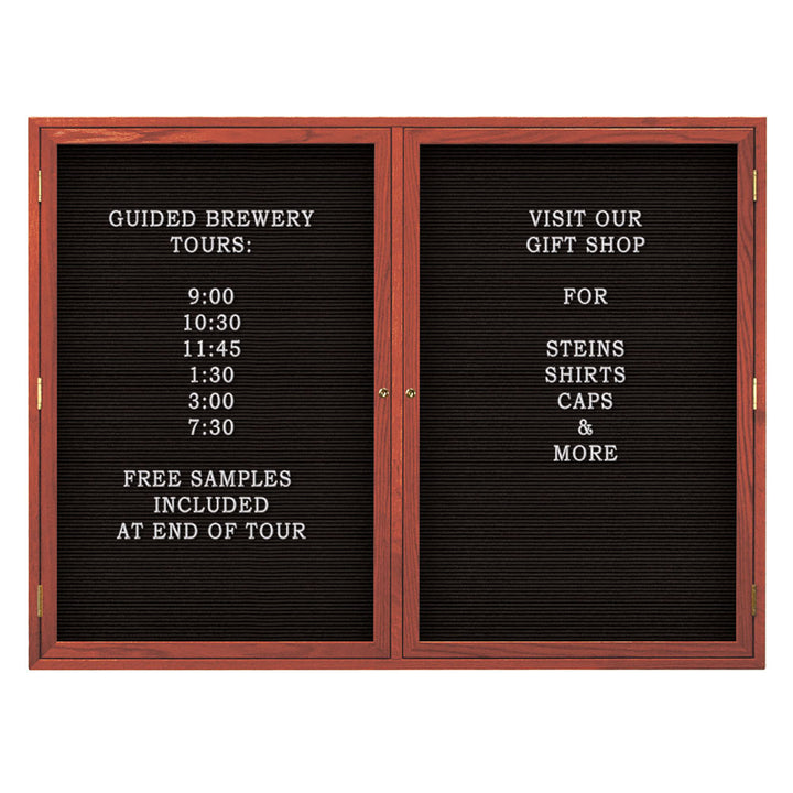Double Door Wood Indoor Enclosed Letterboard