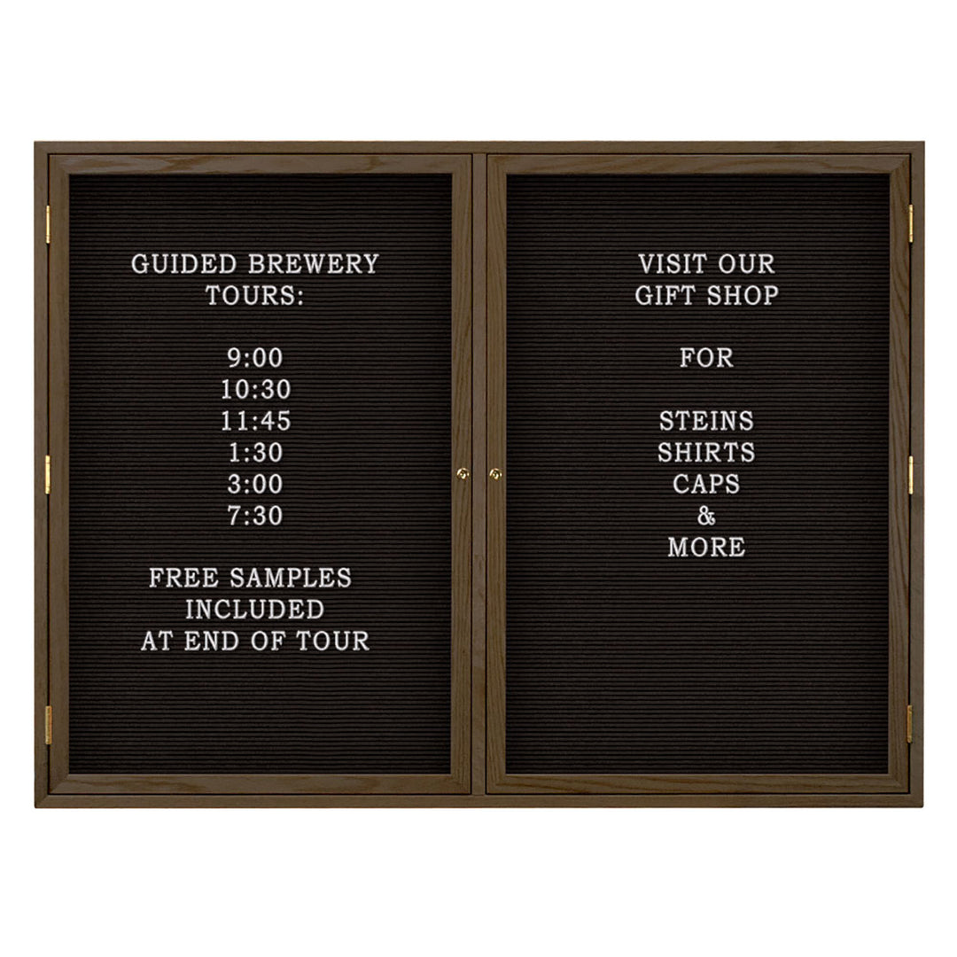Double Door Wood Indoor Enclosed Letterboard