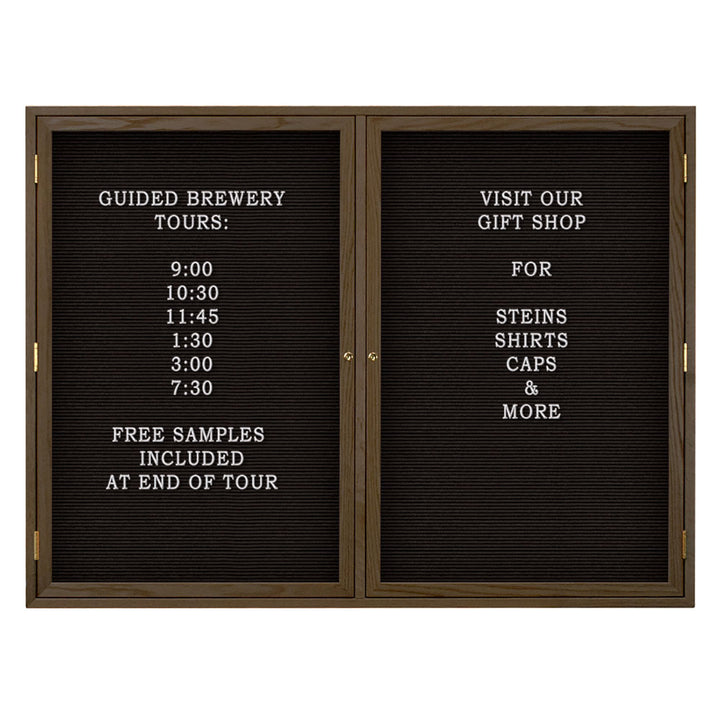 Double Door Wood Indoor Enclosed Letterboard