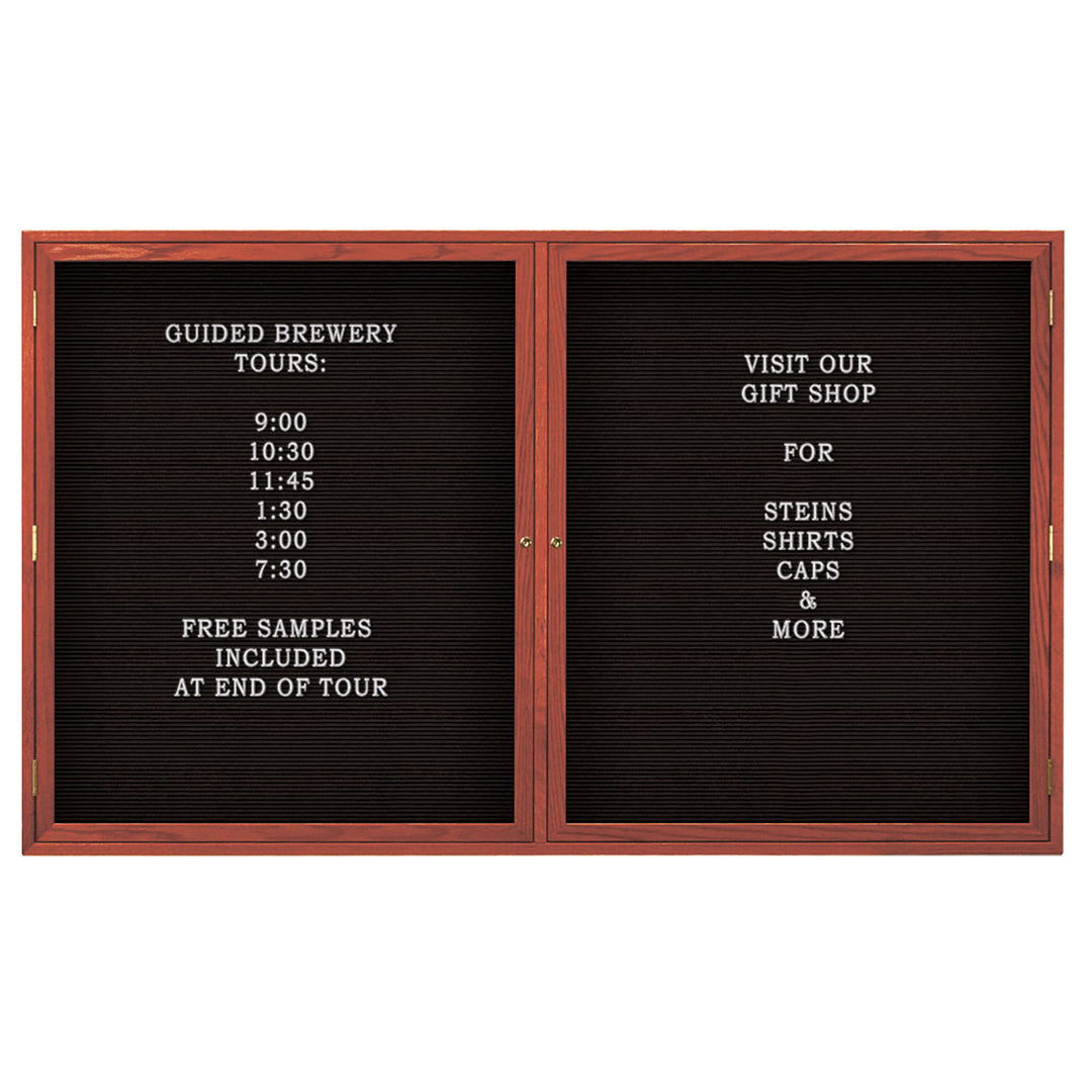 Double Door Wood Indoor Enclosed Letterboard