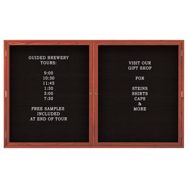 Double Door Wood Indoor Enclosed Letterboard