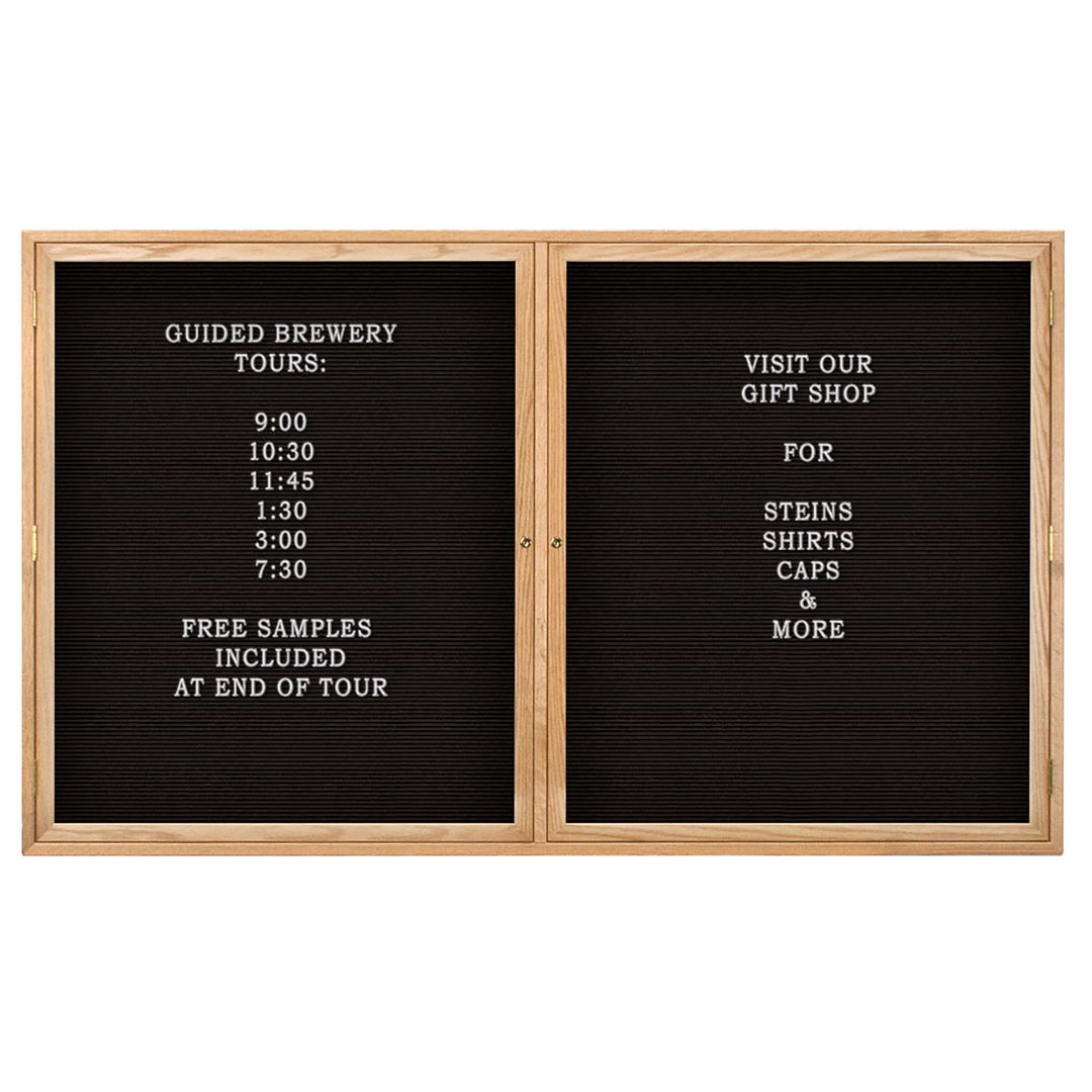 Double Door Wood Indoor Enclosed Letterboard