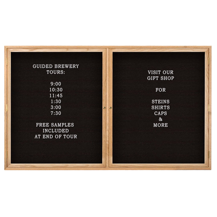 Double Door Wood Indoor Enclosed Letterboard