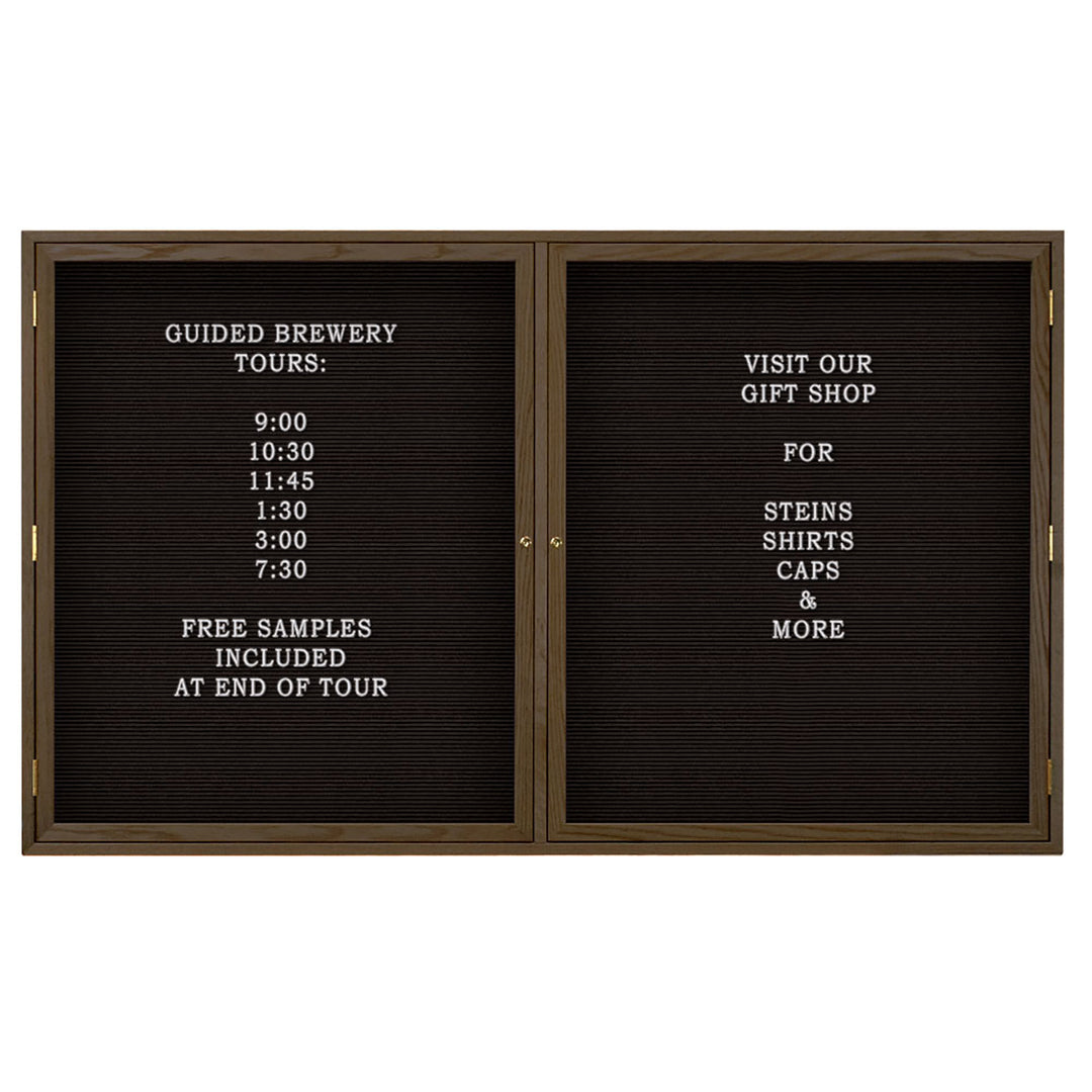 Double Door Wood Indoor Enclosed Letterboard