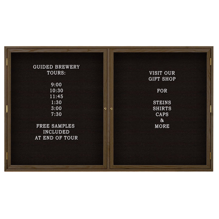 Double Door Wood Indoor Enclosed Letterboard