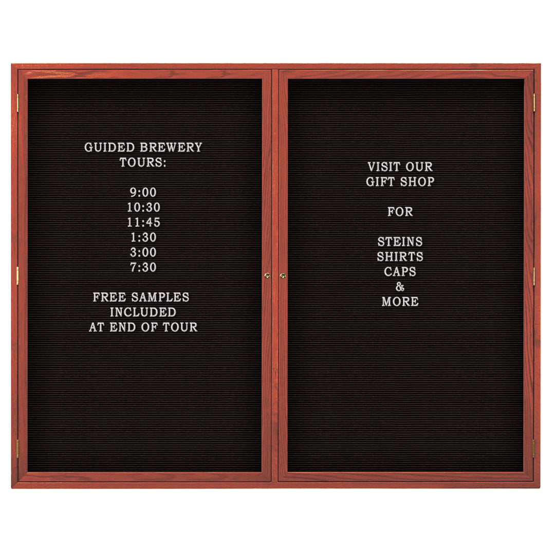 Double Door Wood Indoor Enclosed Letterboard