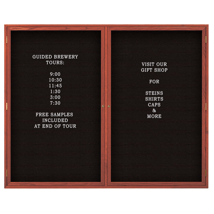 Double Door Wood Indoor Enclosed Letterboard