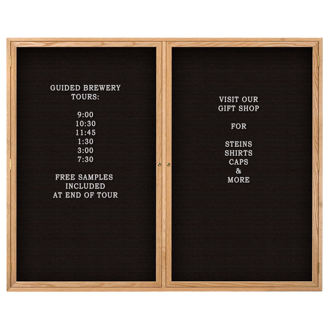 Double Door Wood Indoor Enclosed Letterboard