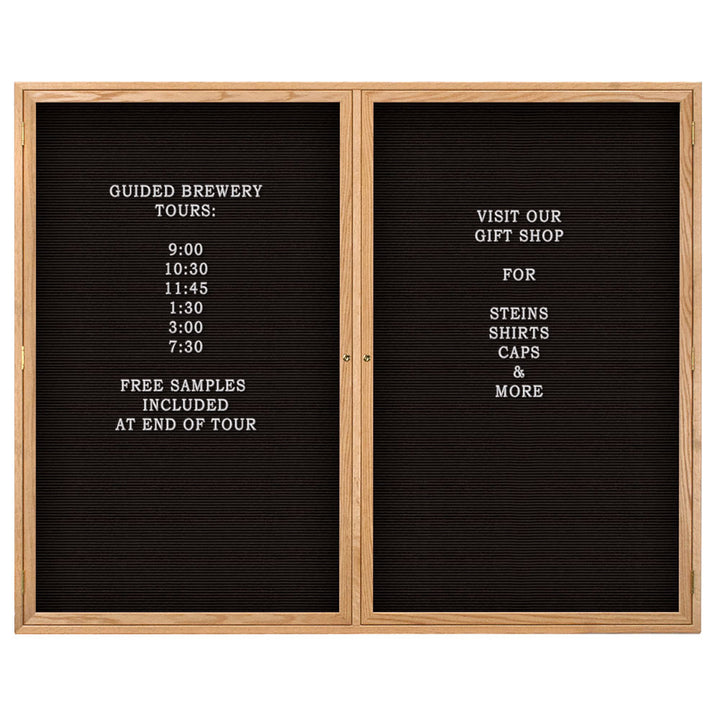 Double Door Wood Indoor Enclosed Letterboard