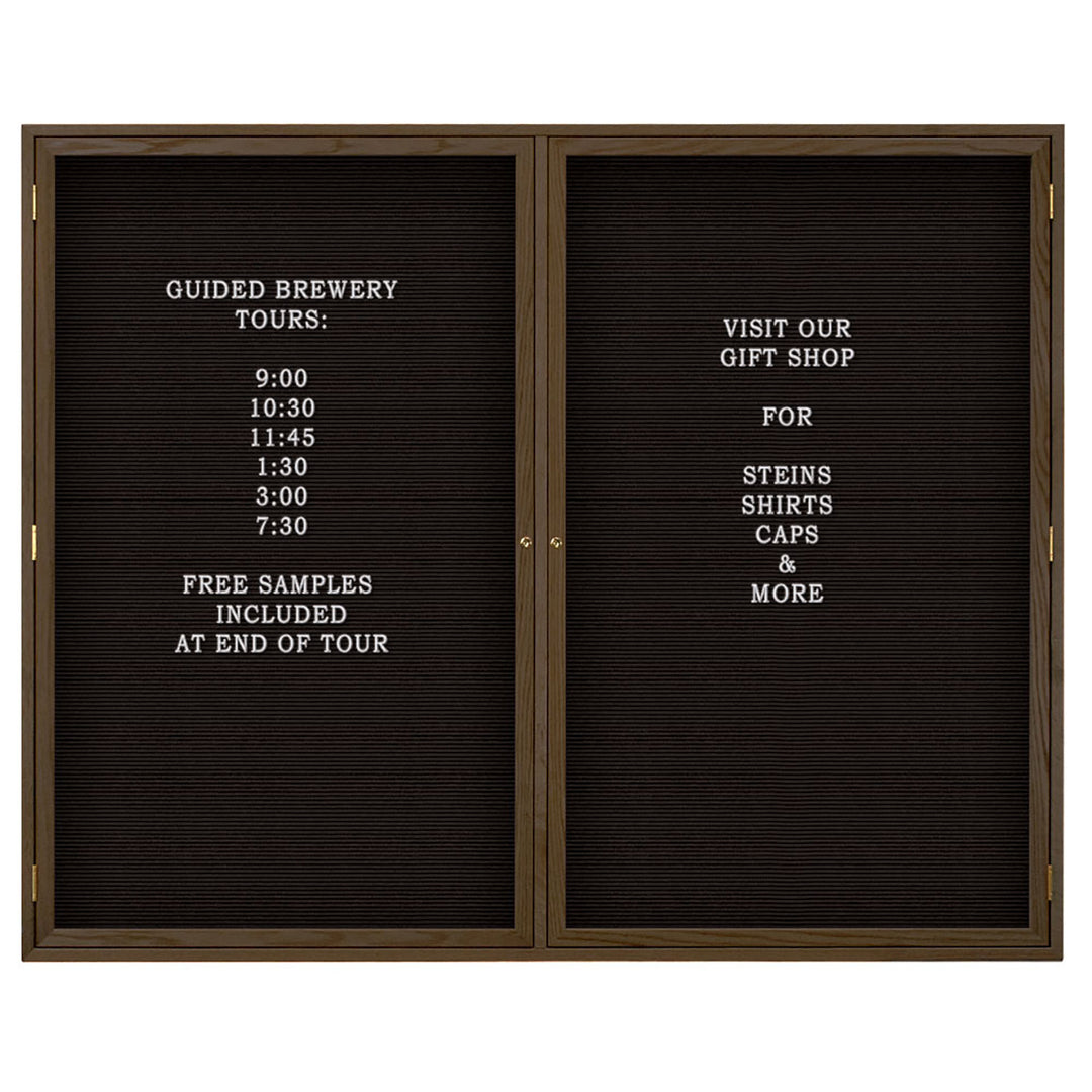 Double Door Wood Indoor Enclosed Letterboard
