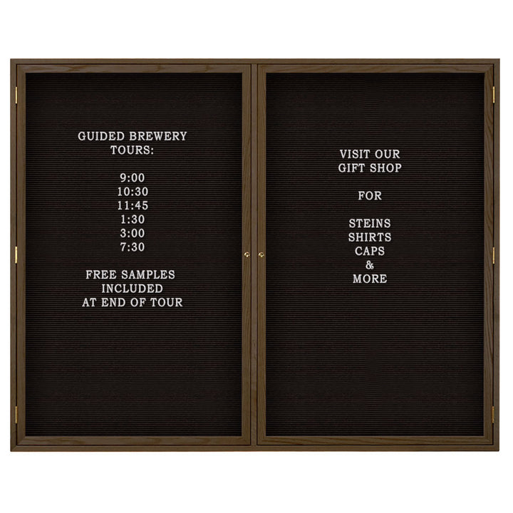 Double Door Wood Indoor Enclosed Letterboard