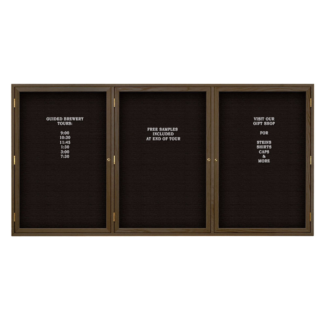Triple Door Wood Indoor Enclosed Letterboard