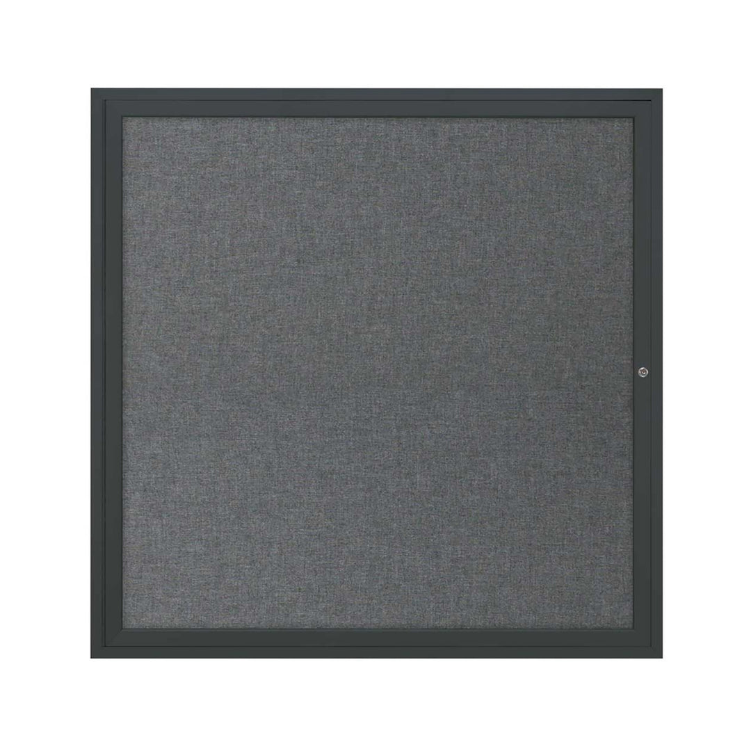 1 Door Enclosed Bulletin Board with Fabric Back - Aluminum Frame