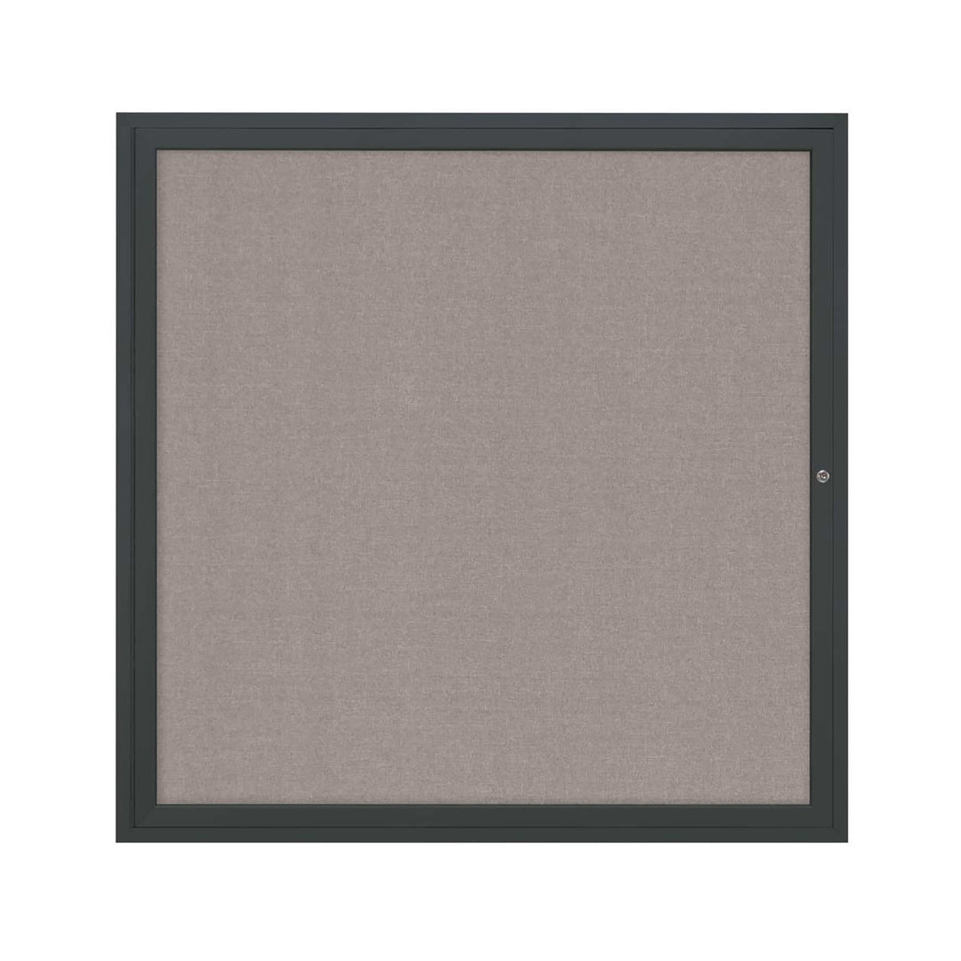 1 Door Enclosed Bulletin Board with Fabric Back - Aluminum Frame