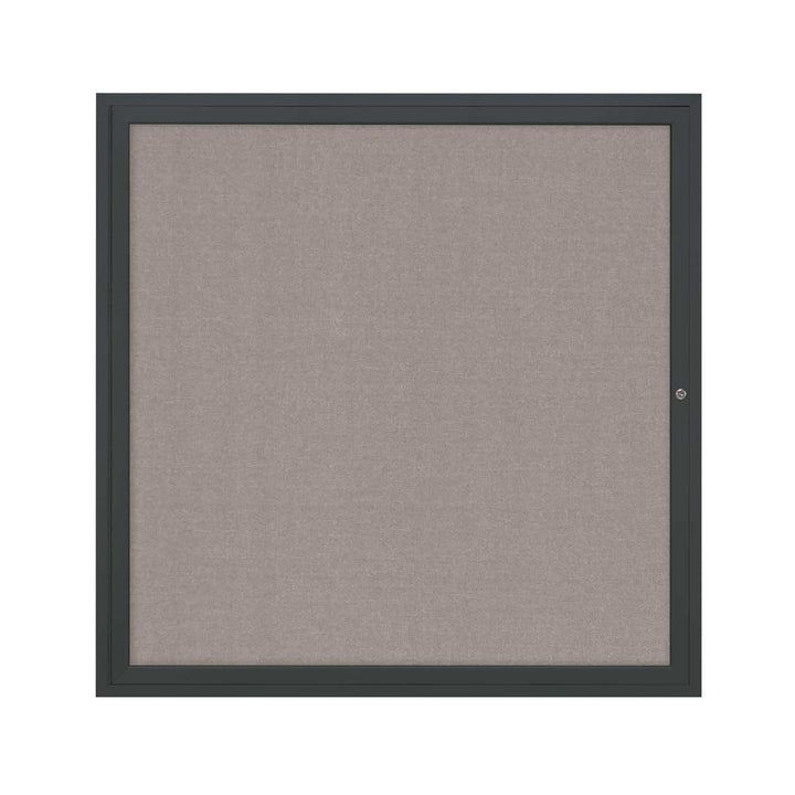 1 Door Enclosed Bulletin Board with Fabric Back - Aluminum Frame