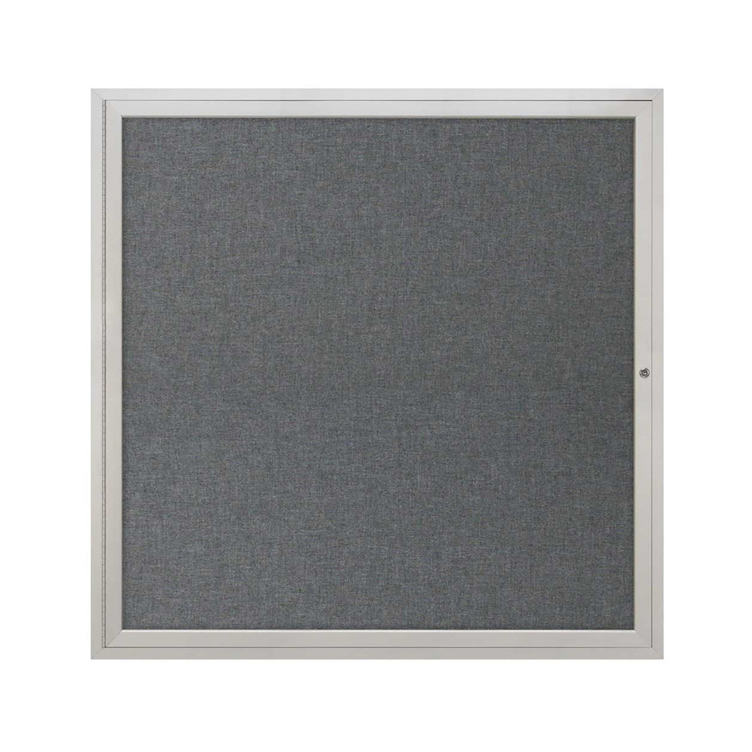 1 Door Enclosed Bulletin Board with Fabric Back - Aluminum Frame