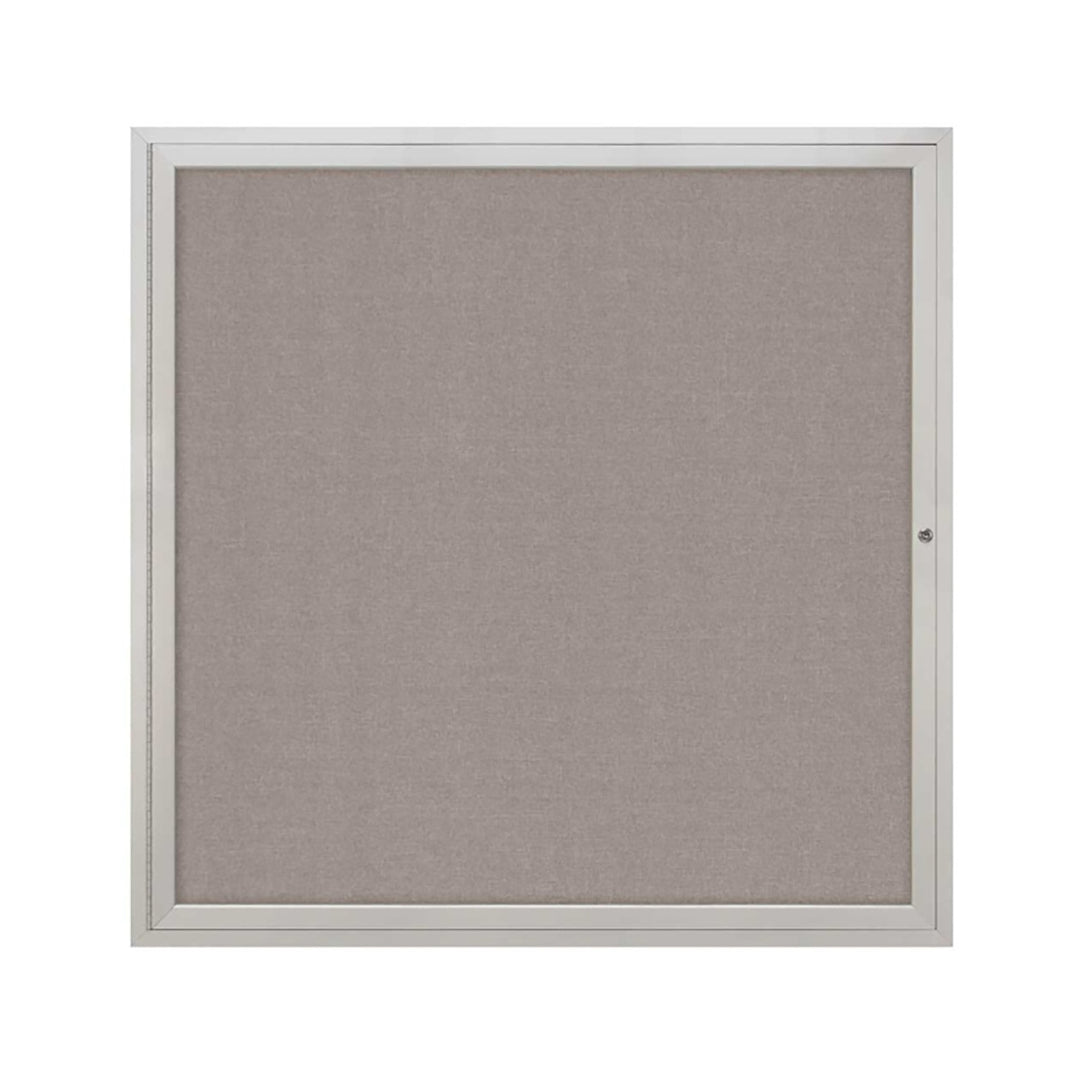 1 Door Enclosed Bulletin Board with Fabric Back - Aluminum Frame