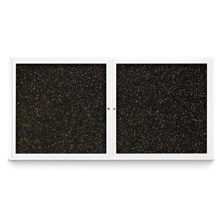 Double Door Traditional Enclosed Black Recycled Rubber Bulletin Board