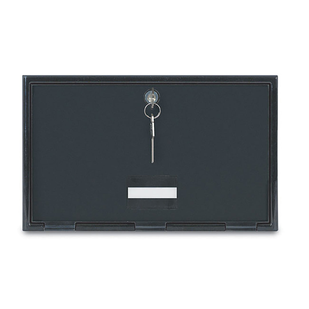 Drop Box on Black Metal Stand 11"W x 6 1/4"H x 12"D