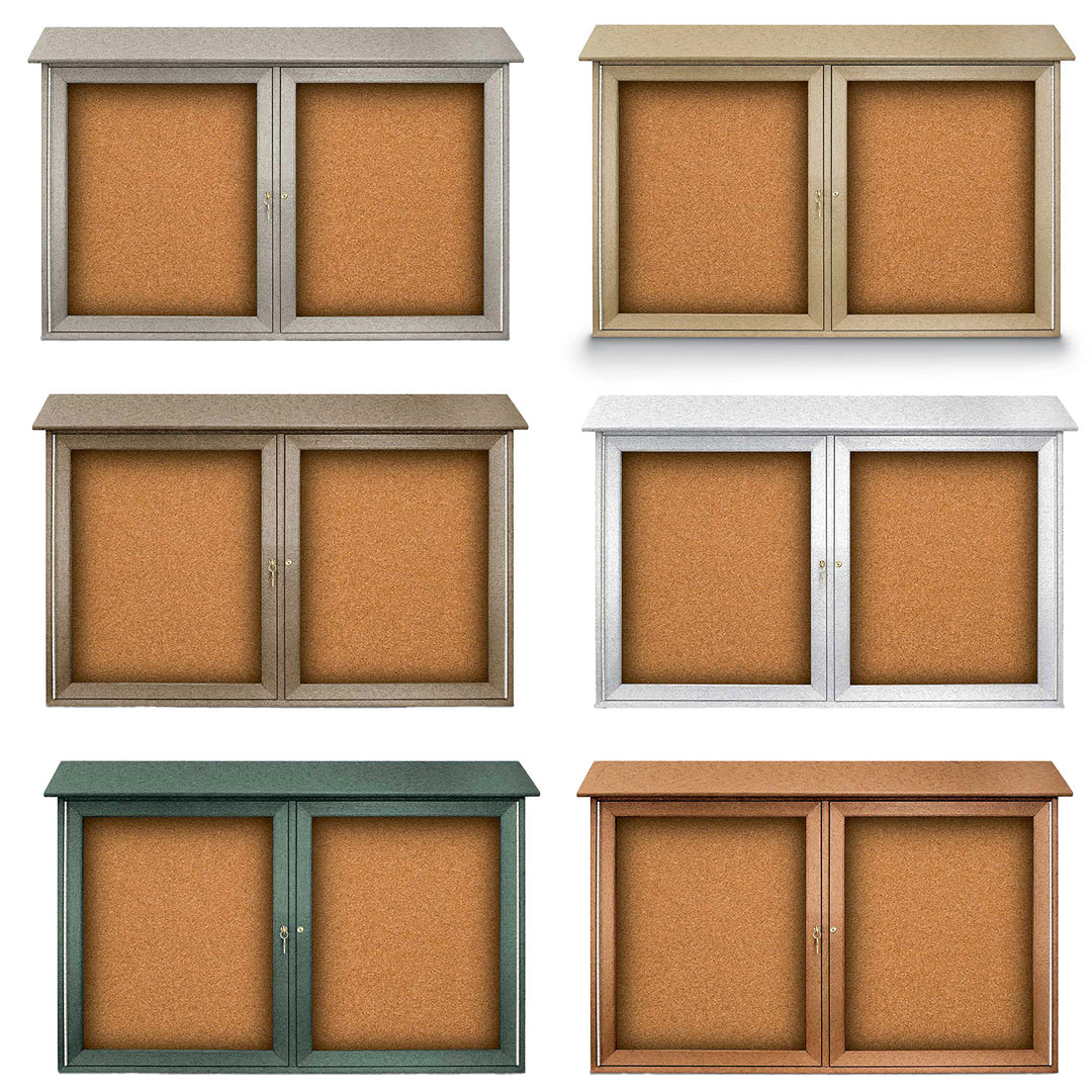 Double Door Enclosed Cork Outdoor Message Center