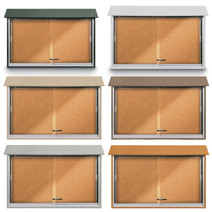 Outdoor Message Center with Natural Cork Tack Surface - Optional Posts