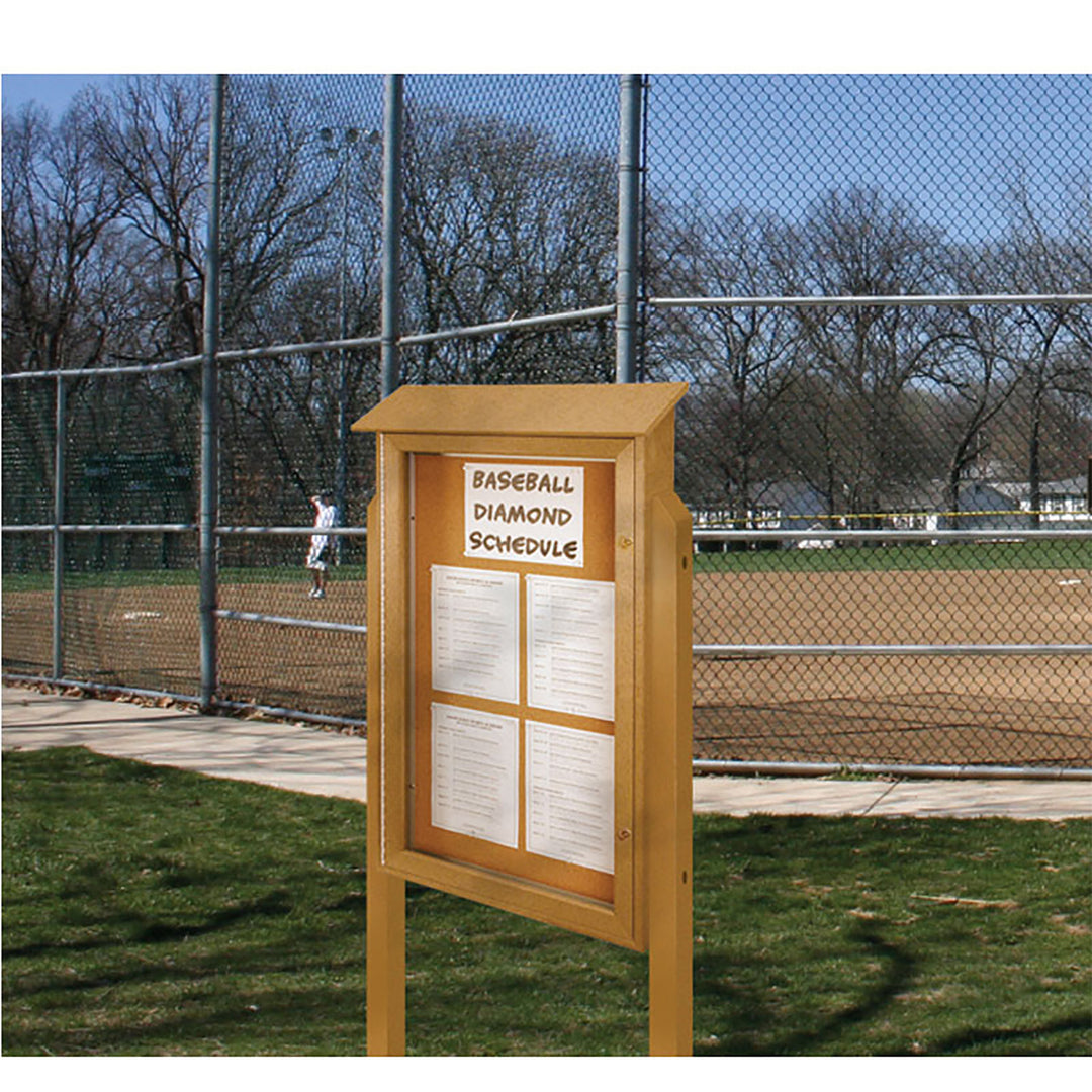 Single Door Enclosed Cork Outdoor Message Center