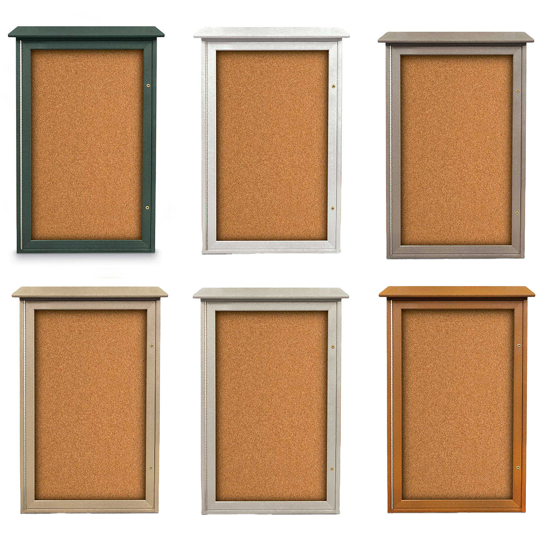 Single Door Enclosed Cork Outdoor Message Center