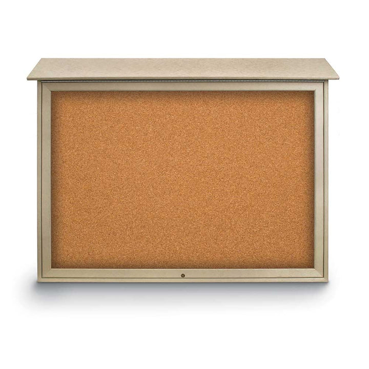 Single Door Top-Hinge Enclosed Cork Outdoor Message Center