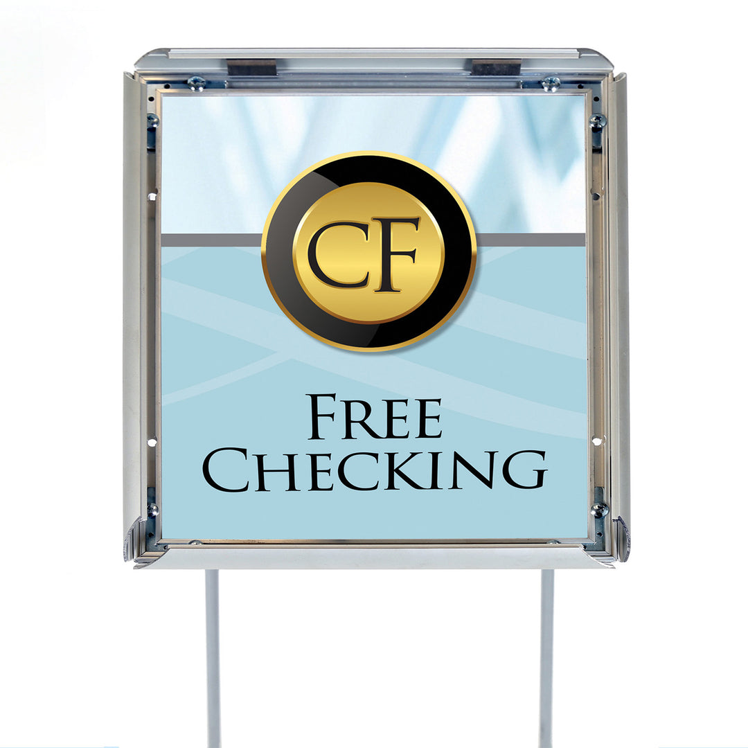 32" High Floor Standing Snap Frame Sign Holder - Holds 8.5″w x 11″h Sign