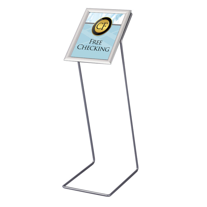 32" High Floor Standing Snap Frame Sign Holder - Holds 8.5″w x 11″h Sign