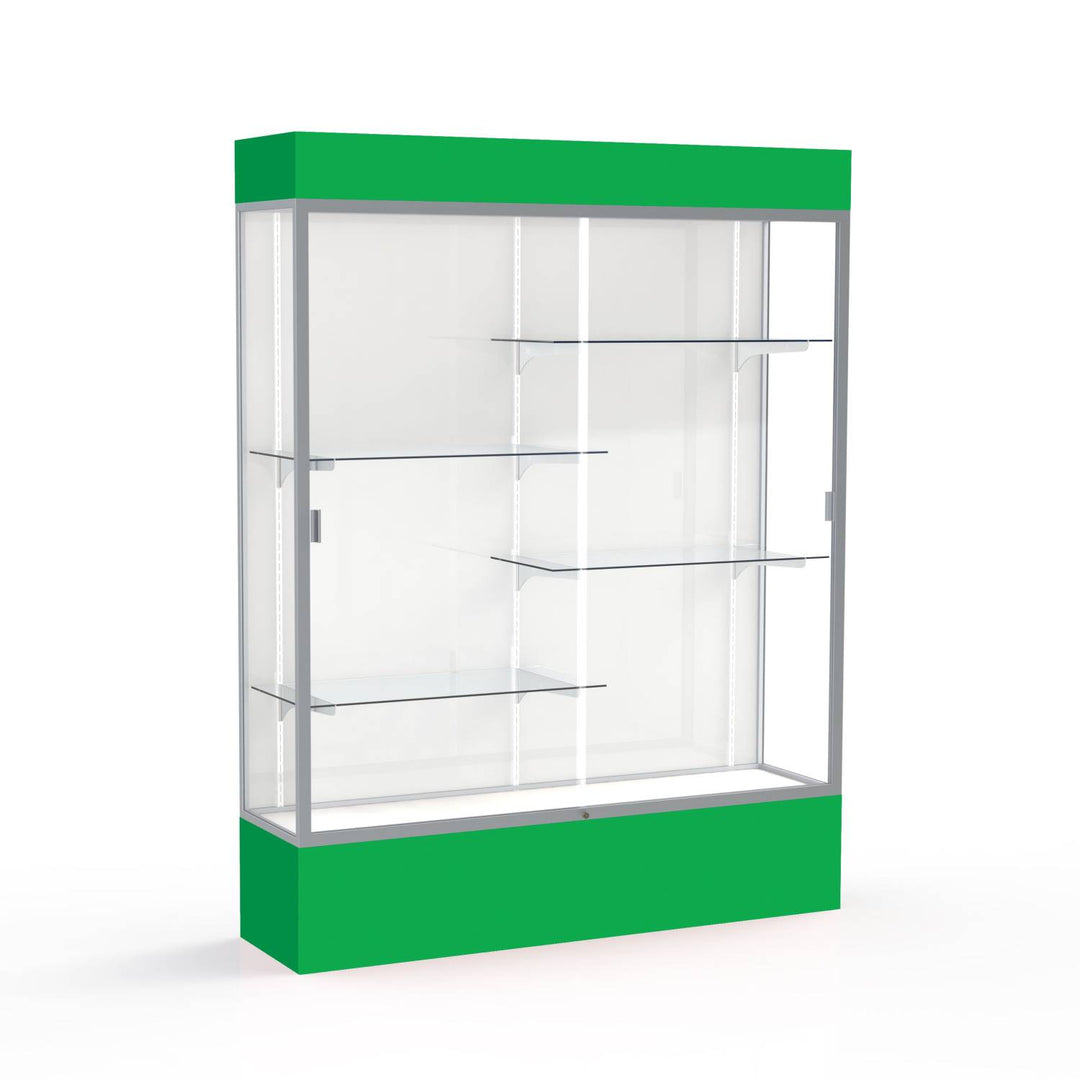 Spirit Display Case 60"L x 72"H x 16"D with Light Cornice