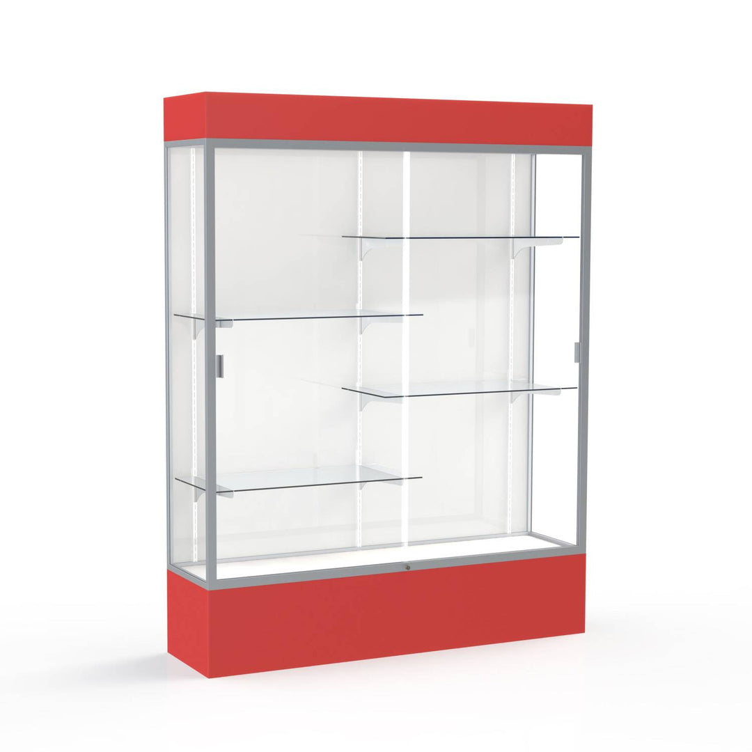 Spirit Display Case 60"L x 72"H x 16"D with Light Cornice