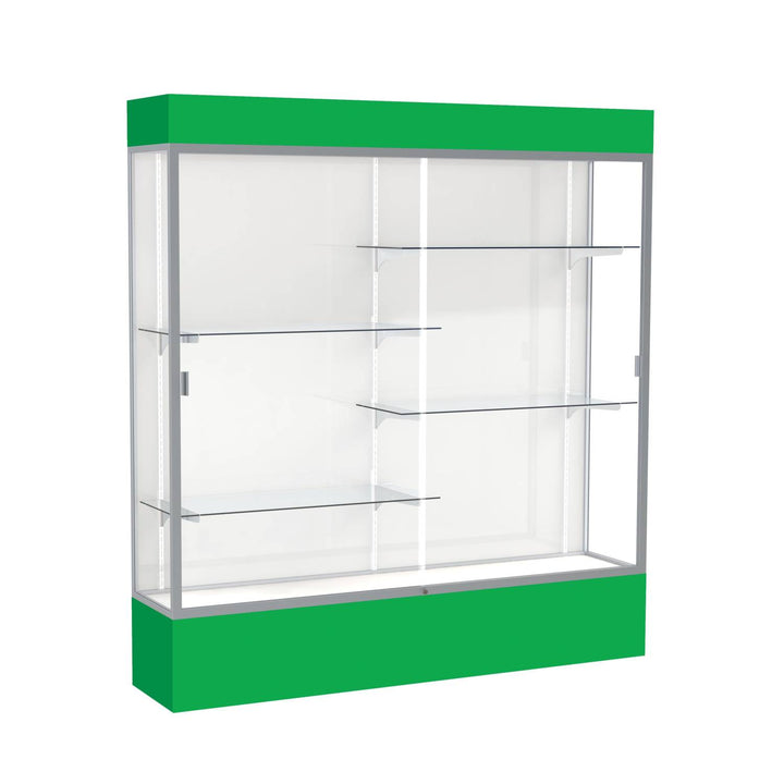 Spirit Display Case 72"L x 72"H x 16"D with Light Cornice
