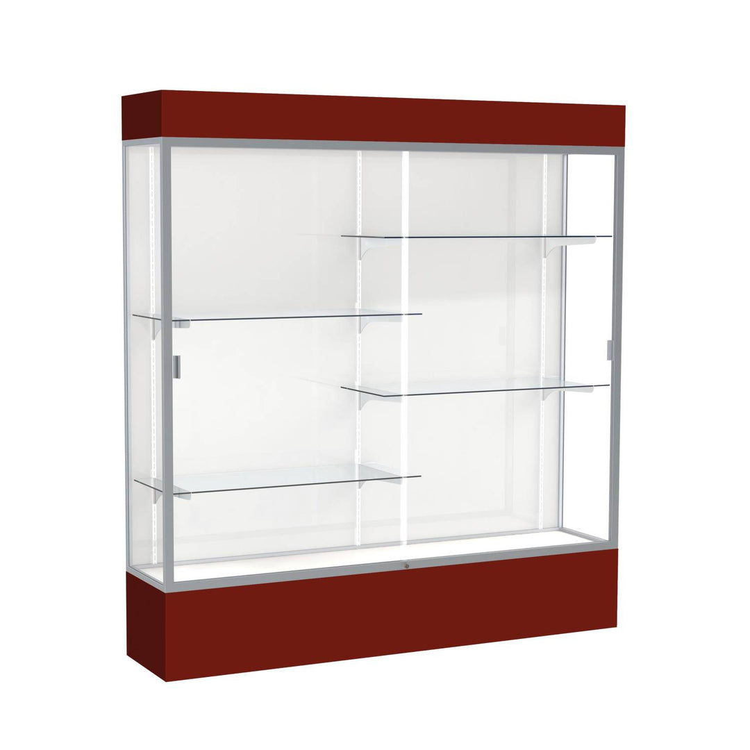 Spirit Display Case 72"L x 72"H x 16"D with Light Cornice