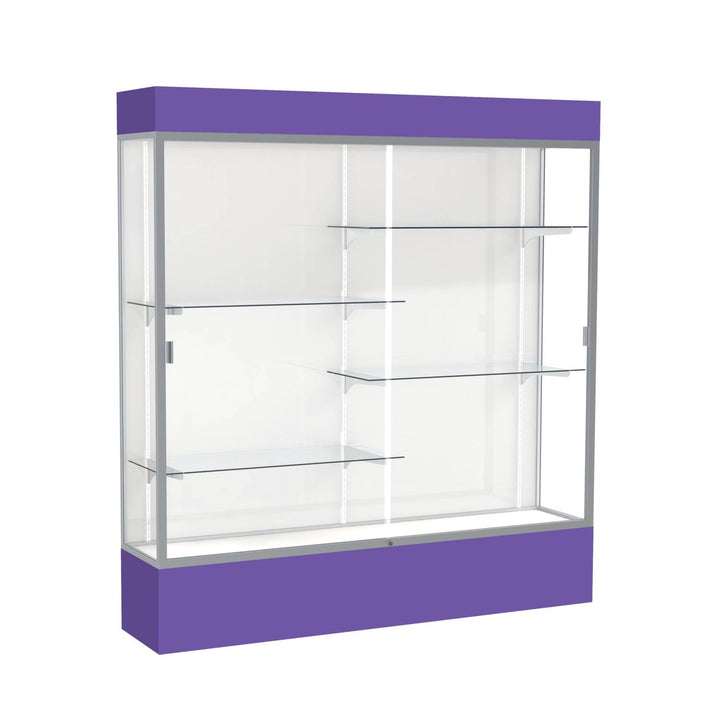 Spirit Display Case 72"L x 72"H x 16"D with Light Cornice