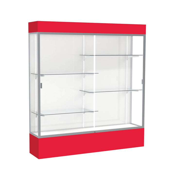 Spirit Display Case 72"L x 72"H x 16"D with Light Cornice