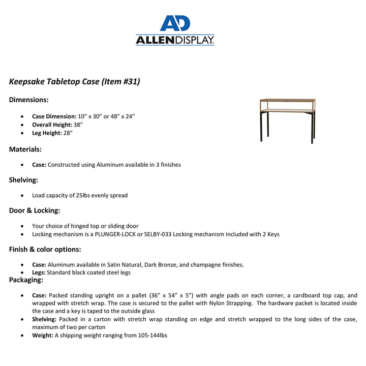 Keepsake Tabletop Display Case