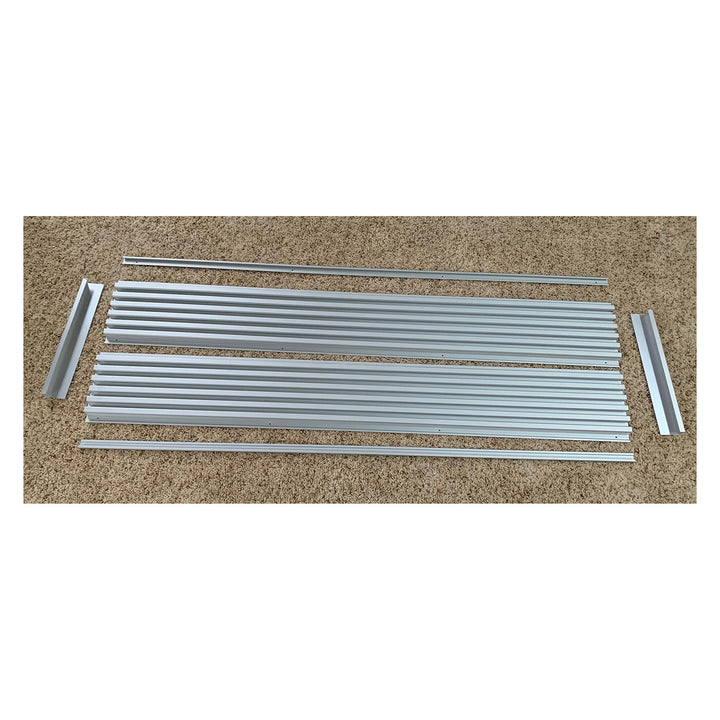 Clear Anodized Aluminum Slatwall Kit - 1" O.C. - 2 Sections 6"H x 48"L