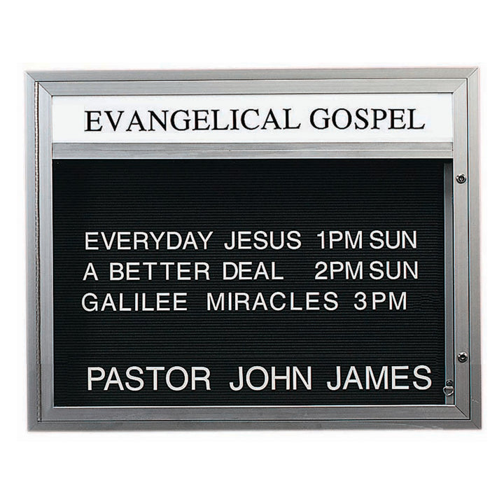 Community Message Board with Satin Aluminum Frame  - Double Sided